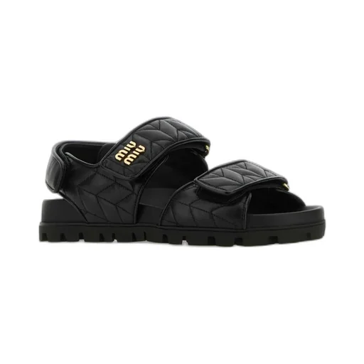 Miu Miu Logo-Lettering Quilted Sandals
