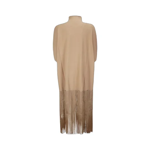 Khaite Olson Fringed Mock Neck Maxi Dress