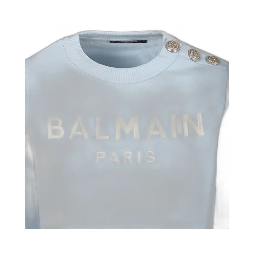 Balmain Kids Logo Embroidered Crewneck Sweatshirt