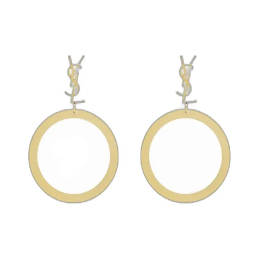 Saint Laurent Cassandre Pendant Hoop Earrings