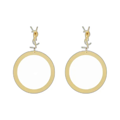 Saint Laurent Cassandre Pendant Hoop Earrings