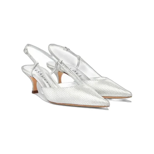 Casadei Scarlet Diadema Metallic Slingback Pumps