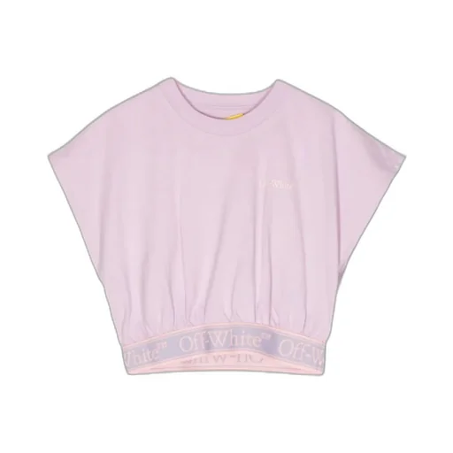 Off-White Kids Bookish Logo Band Crewneck T-Shirt