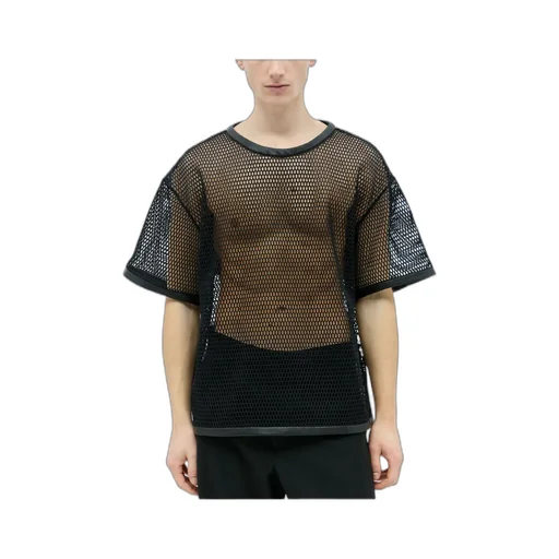 Jil Sander	Perforated Leather Trim Crewneck T-Shirt