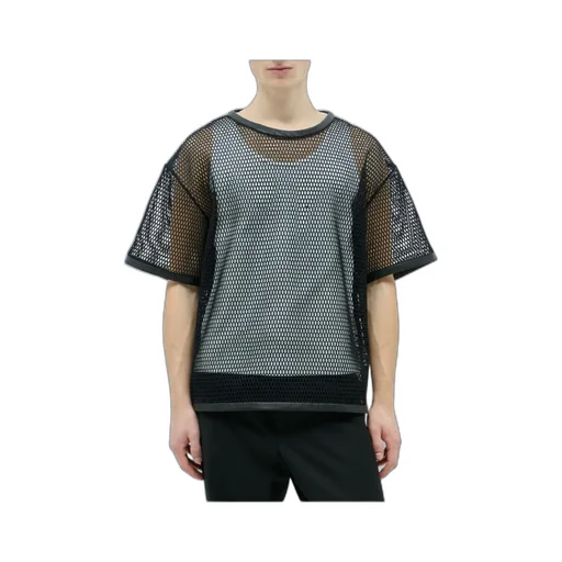 Jil Sander	Perforated Leather Trim Crewneck T-Shirt