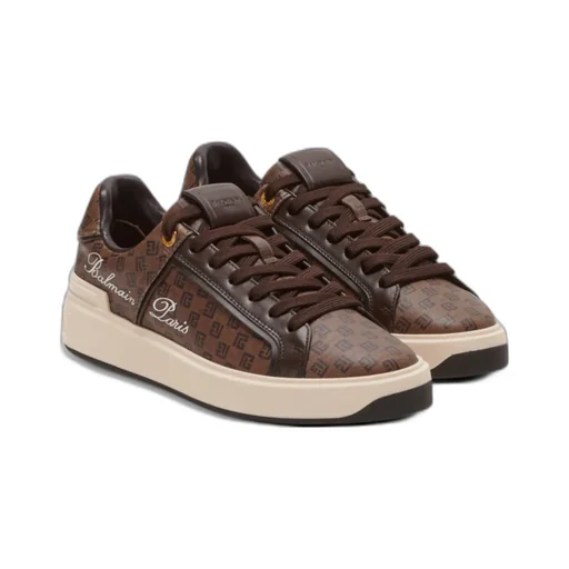 Balmain Low Top Monogrammed Sneakers