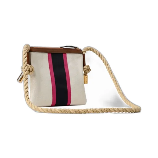 Striped Canvas Crossbody Bag