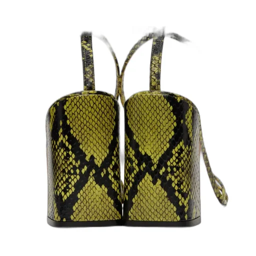 Snake Embossed High-Heeled Sandals