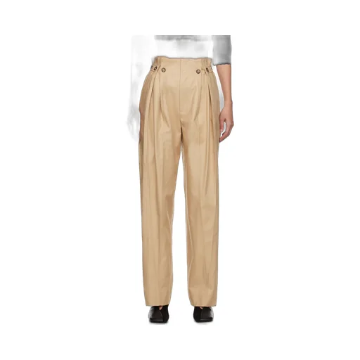 Victoria Beckham Fluid Pleated Wide-Leg Trousers