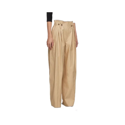 Victoria Beckham Fluid Pleated Wide-Leg Trousers