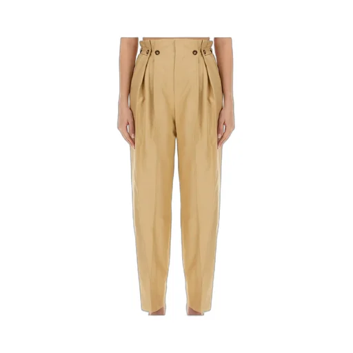 Victoria Beckham Fluid Pleated Wide-Leg Trousers
