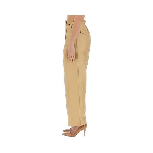 Victoria Beckham Fluid Pleated Wide-Leg Trousers