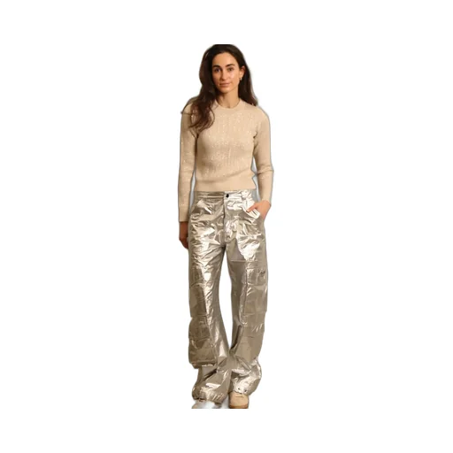 Cargo Pants In Silver Technical Fabric