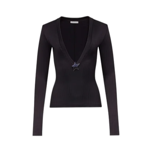 Area Star Stud-Detailed V-Neck Knitted Jumper