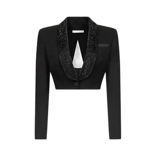 Crystal-Embellished Cropped Blazer