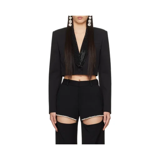 Crystal-Embellished Cropped Blazer