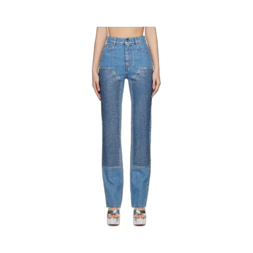 Crystal-Embellished Straight-Leg Jeans