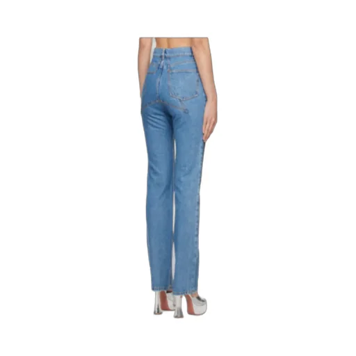 Crystal-Embellished Straight-Leg Jeans
