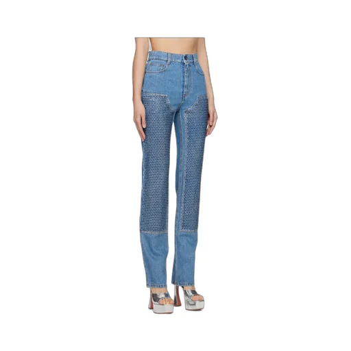 Crystal-Embellished Straight-Leg Jeans