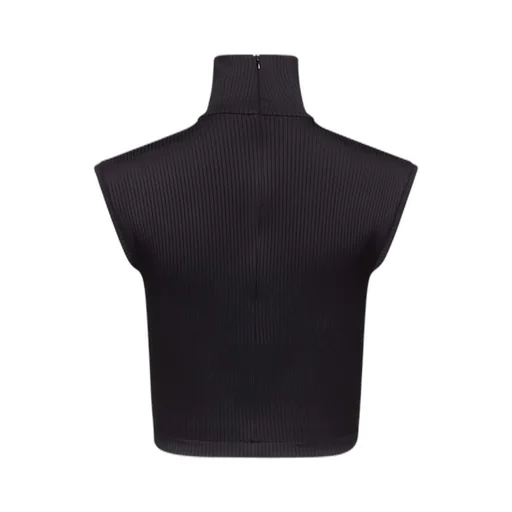 Star-Stud Rib-Knit Crop Top