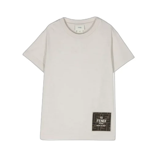 Fendi Kids Logo Embroidered Crewneck T-Shirt