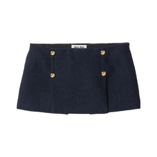 Miu Miu Pleated Blend Mini Skirt