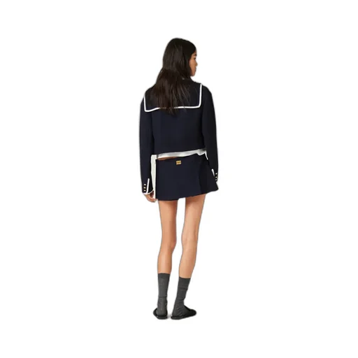 Miu Miu Pleated Blend Mini Skirt
