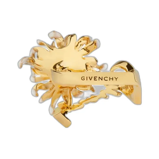 Daisy Ring In Metal And Enamel With Crystal