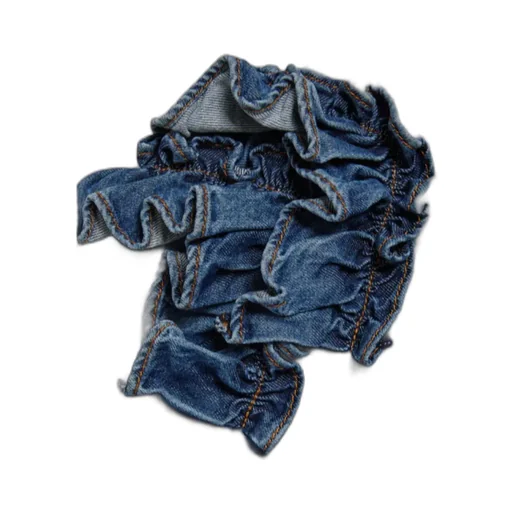 Marni Kids Ruffle Detailed Short-Sleeved Denim Dress