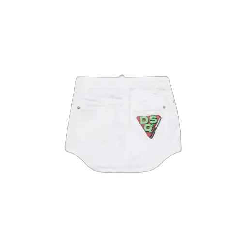 Dsquared2 Kids Logo Printed Button Detailed Denim Skirt