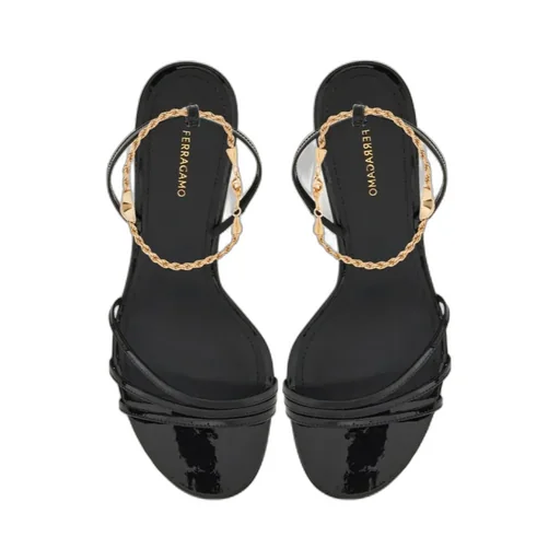 Salvatore Ferragamo Cable-Link Chain Open-Toe Sandals