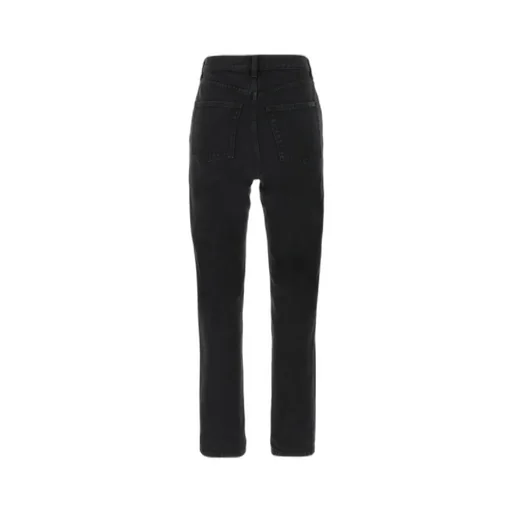 Saint Laurent Logo Patch Straight Leg Jeans