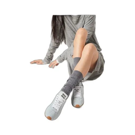 Miu Miu Logo-Printed Lace-Up Sneakers