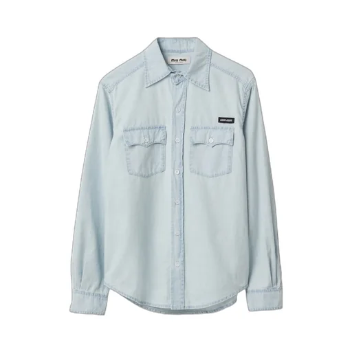Miu Miu Logo-Appliqué Button-Up Shirt