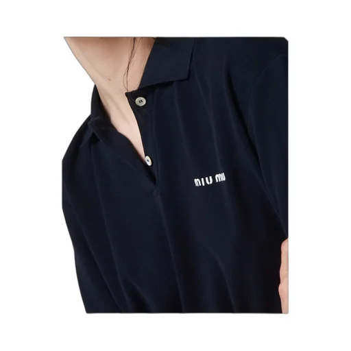 Miu Miu Logo-Embroidered Short-Sleeved Polo Shirt