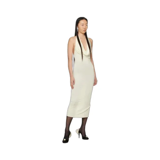 Sleeveless Dress With Drooping Collar