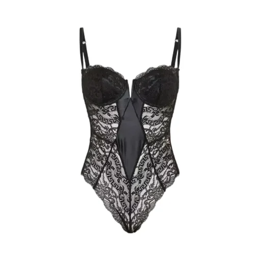 Wired-Cup Sheer Lace Bodysuit