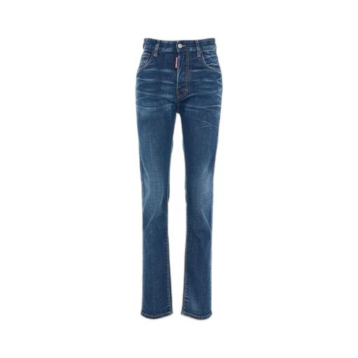 Dsquared2 Logo Patch Straight Leg Jeans