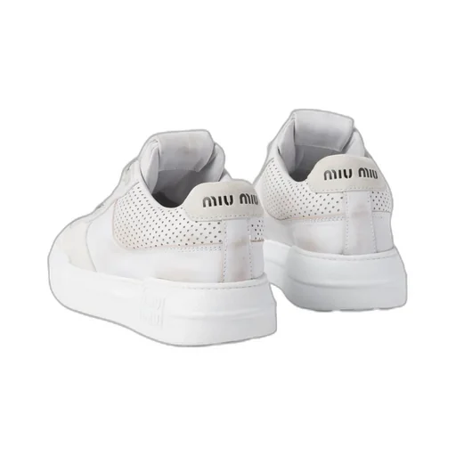 Bleached Leather And Suede Sneakers