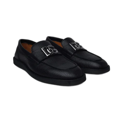 Dolce & Gabbana Logo-Plaque Almond Toe Loafers