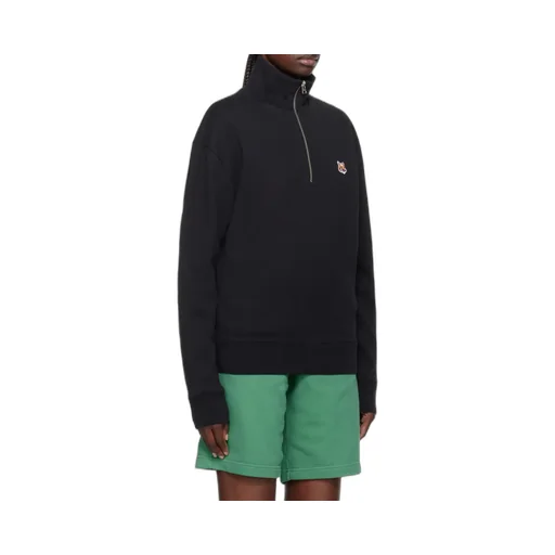 Maison Kitsuné Fox Head Patch Half-Zip Sweatshirt