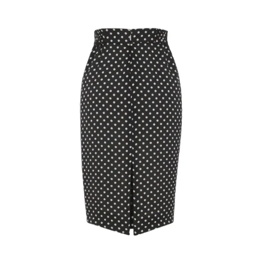 Saint Laurent Dotted Pencil Skirt