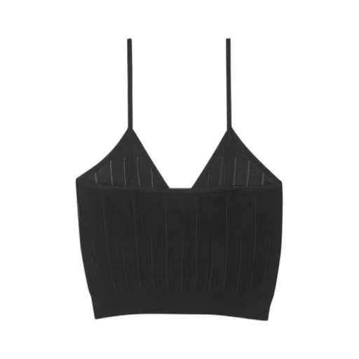 Saint Laurent Striped V-Neck Knitted Tank Top
