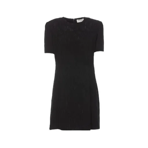 Saint Laurent Crewneck Short-Sleeved Dress