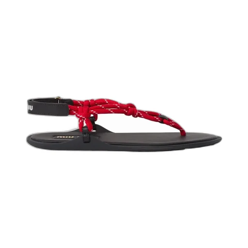 Miu Miu Round-Toe Cord-Strap Sandals
