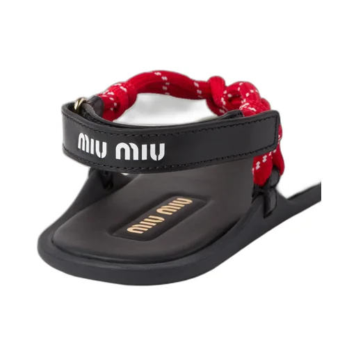 Miu Miu Round-Toe Cord-Strap Sandals