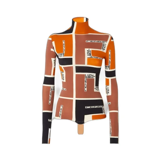 Fendi High-Neck Printed Jumper