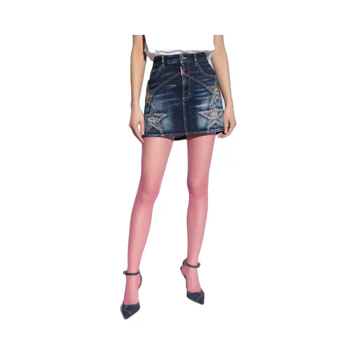 Dsquared2 Star-Studded Embellished Denim Mini Skirt