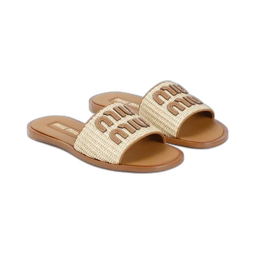 Miu Miu Logo-Detailed Slip-On Sandals