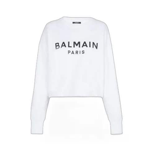 Balmain Drop Shoulder Logo Printed Sweatshirt
